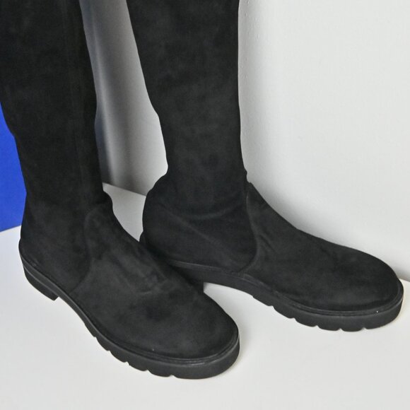 Stuart Weitzman Lowland Lift Jocey Over-the-Knee Suede Tall Black Boot US10 UK8 - Picture 13 of 16